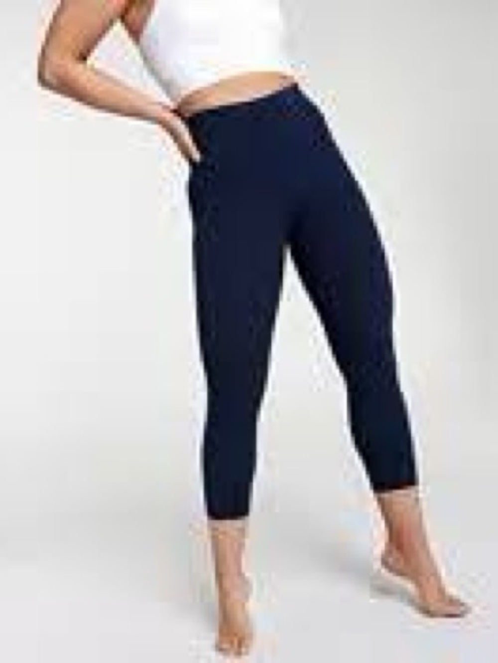 High-Rise Navy Capri Leggings